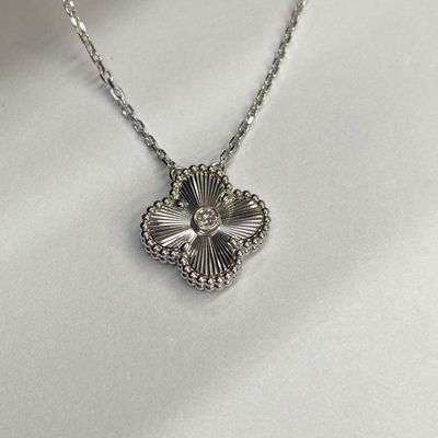 Vaste goud 18k gouden ketting 16,8 inch 0,05 karaat diamant hanger ketting