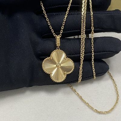 VCA Magic Alhambra 18k gouden ketting 1 motief gele goud 18k diamant ketting
