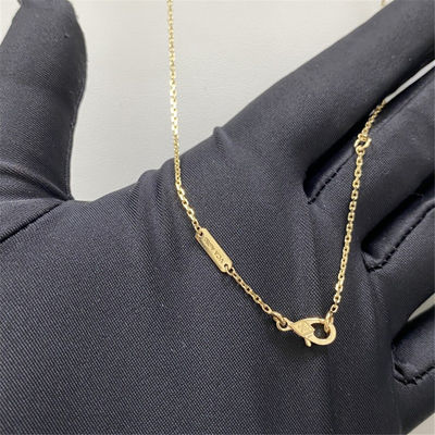 16.54 inch massief goud halsketting 1 steen tijger oog 18k goud vlinder halsketting