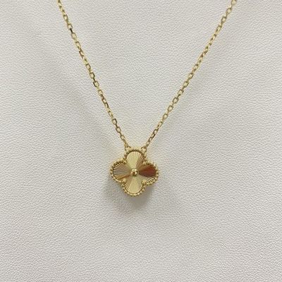 16.54 inch Alhambra hanger halsketting 18K gele goud merk sieraden