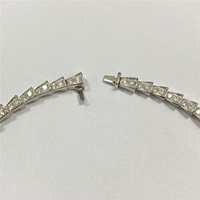 Full Pave Diamantes 18k Collares de oro Oro blanco Esbelto Bulgari Serpenti Collar de víbora