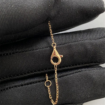 Replica 18k gouden halskettingen Roosgoud Onyx Diamant XS Model Amulet De Cartier Halskettingen