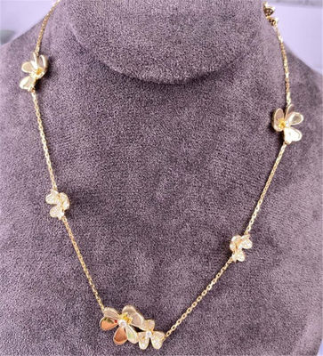 Frivole Puur 18k Gouden Halsketting Mens Diamant Bloem Halsketting Met Diamanten