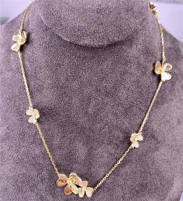 Frivole Puur 18k Gouden Halsketting Mens Diamant Bloem Halsketting Met Diamanten