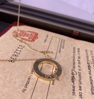 Liefde Puur 18K Geel Goud Halsketting Met Diamant Verharde Diamant Brand Juwelen