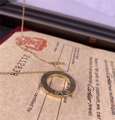 Liefde Puur 18K Geel Goud Halsketting Met Diamant Verharde Diamant Brand Juwelen