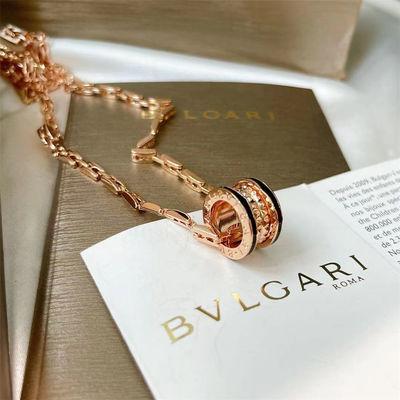 BVLGARI B.Zero1 Rozen goud 18k goud ketting 38.5cm Rock hanger ketting