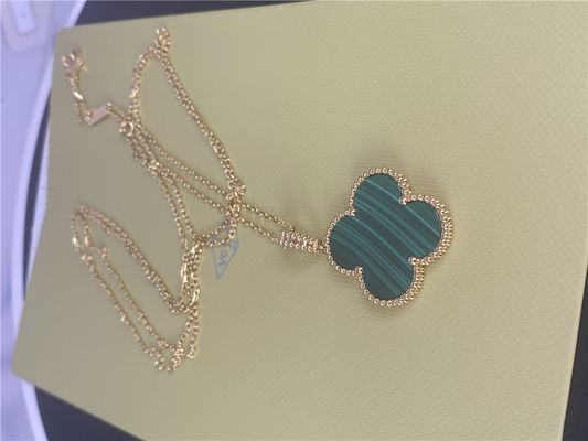 VCA Magic Alhambra 18k gouden ketting 18k gouden lange ketting met 1 motief