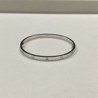 3.65mm Replica Kleine 18k gouden armbanden 6 Diamanten 18k wit goud armband Mensen