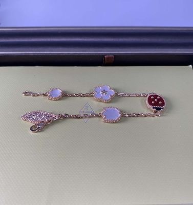 Lucky Alhambra Pure 18K Brazalete de oro rosa con 5 motivos