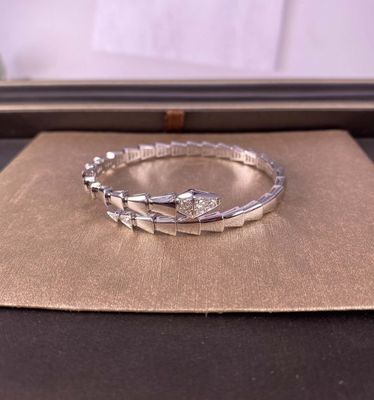 Custom 18k goud sieraden Serpenti Pure 18k wit goud armband met diamanten 18k goud sieraden fabriek