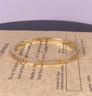 Cartier Love Pure 18K Geel Goud Armband, Klein Model, Verharde Diamanten groothandel merk sieraden
