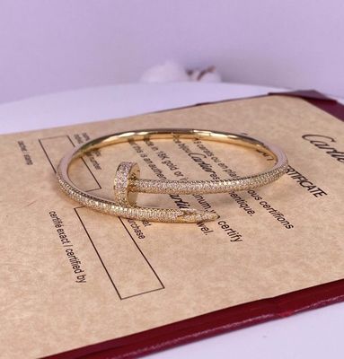 3.5mm Puur 18K goud Juwelen Geel goud Cartier Klein Juste Un Clou Met Diamanten