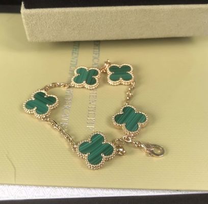 VCA Vintage Alhambra Puur 18k Gouden Armbanden 5 Motieven Bloem Gouden Armband