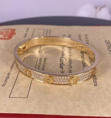 Cartier Love 18K Geel Gouden Armband met Diamant geplaveide hoogwaardige sieraden merk