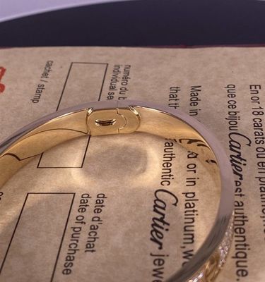 Cartier Love 18K Geel Gouden Armband met Diamant geplaveide hoogwaardige sieraden merk