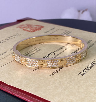 Cartier Love 18K Geel Gouden Armband met Diamant geplaveide hoogwaardige sieraden merk