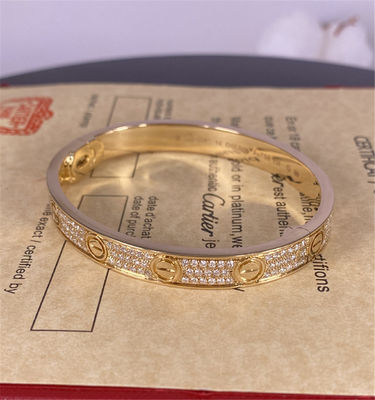 Cartier Love 18K Geel Gouden Armband met Diamant geplaveide hoogwaardige sieraden merk