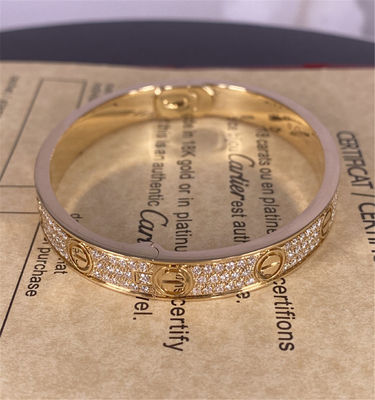 Cartier Love 18K Geel Gouden Armband met Diamant geplaveide hoogwaardige sieraden merk
