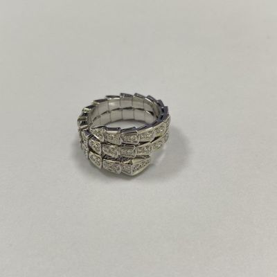 1.13 karaat witgoud diamanten oorbellen 18k Bulgari Serpenti Viper twee spoel oorbellen