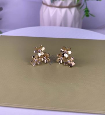 Frivole 18k 0,32 karaat Bloemen Gouden oorbellen Mini Gele Gouden Bloem Oornappen