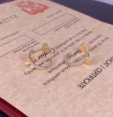 Cartier Juste Un Clou 18k złoty kolczyki z diamentami żółty złoto diamentowe kolczyki