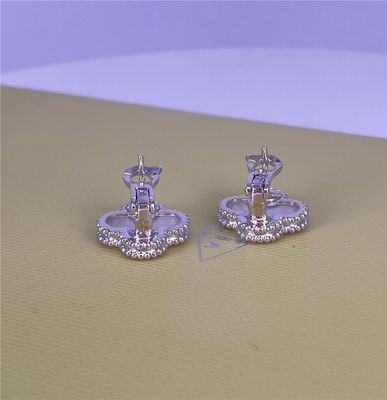 VCA Vintage Alhambra 18k Gold Drop Earrings Pure 18k White Gold Juwelen met Mother Of Pearl