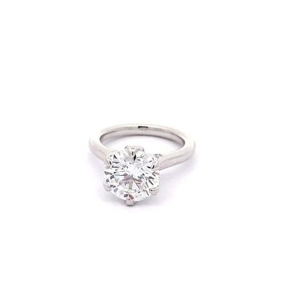 Custom 3CT Ronde 18k Witgoud Ring Diamant 18k Witgoud trouwring
