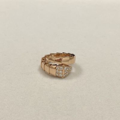 Replica geplaveide diamanten rozen goud 18k gouden ringen 0,53 karaat een spoel ring