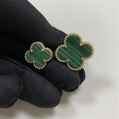 Magic Alhambra 18k goud paar ringen 2 stenen malachiet goud vinger ring gele goud
