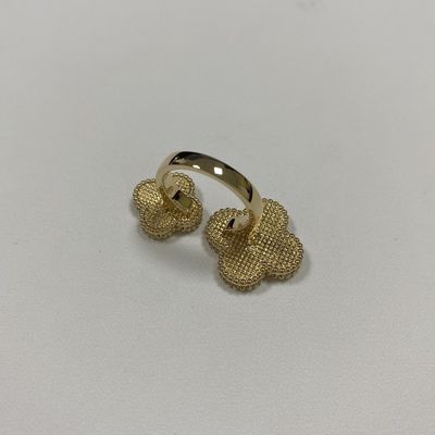 Magic Alhambra 18k goud paar ringen 2 stenen malachiet goud vinger ring gele goud