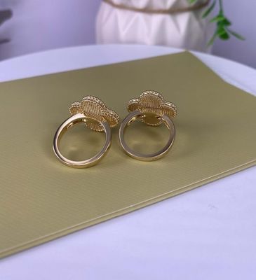 Magic Alhambra Puur 18k Diamant Juwelen Diamant Mode Ringen Geel Goud Met Steen