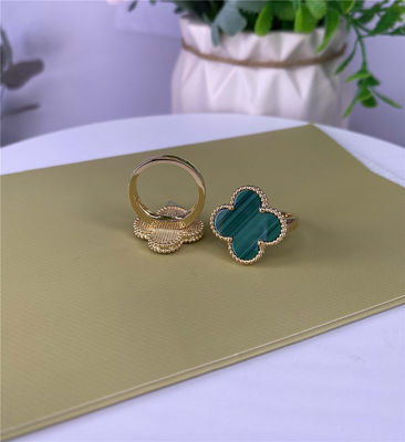 Magic Alhambra Puur 18k Diamant Juwelen Diamant Mode Ringen Geel Goud Met Steen