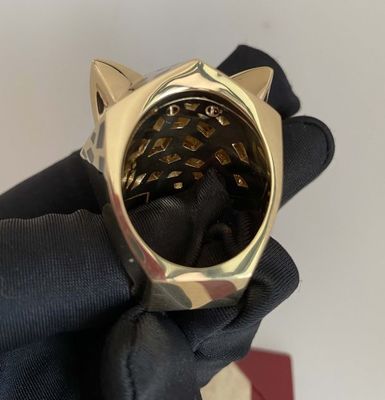 De Cartier Pure 18k Gold Rings Lacquer Peridots Onyx 18k Gold Band Vrouwen