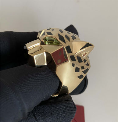 De Cartier Pure 18k Gold Rings Lacquer Peridots Onyx 18k Gold Band Vrouwen