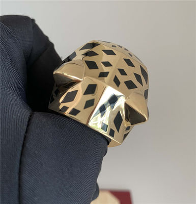 De Cartier Pure 18k Gold Rings Lacquer Peridots Onyx 18k Gold Band Vrouwen