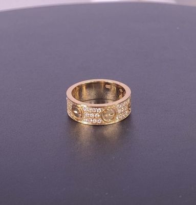 6.5mm Diamant geplaveide 18k gouden ringen 18 Ct gouden ketting mens 0,7 karaat