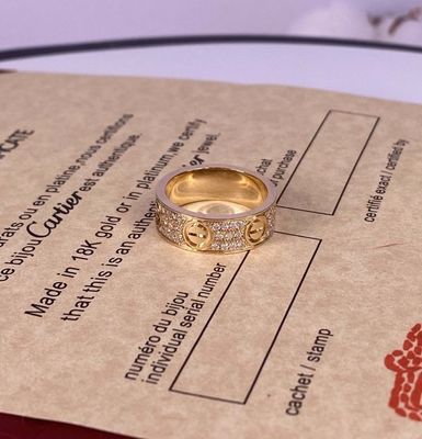 6.5mm Diamant geplaveide 18k gouden ringen 18 Ct gouden ketting mens 0,7 karaat