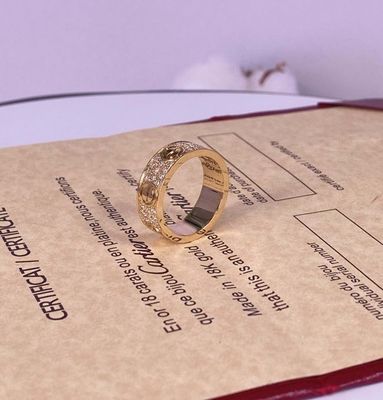 6.5mm Diamant geplaveide 18k gouden ringen 18 Ct gouden ketting mens 0,7 karaat