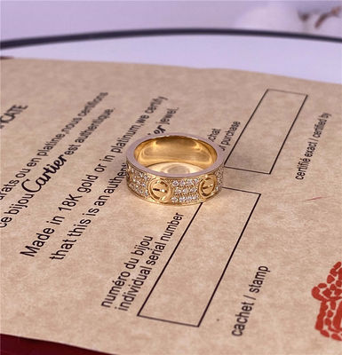 6.5mm Diamant geplaveide 18k gouden ringen 18 Ct gouden ketting mens 0,7 karaat