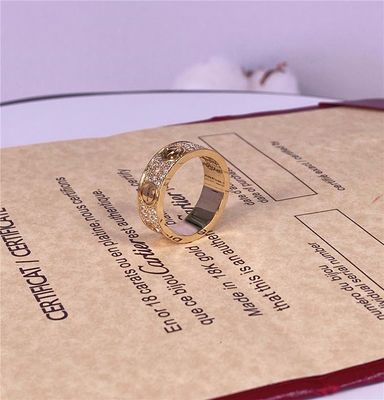 6.5mm Diamant geplaveide 18k gouden ringen 18 Ct gouden ketting mens 0,7 karaat