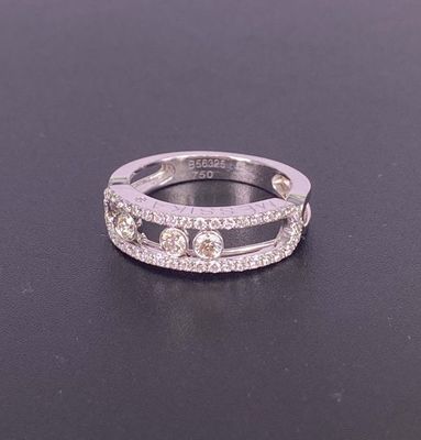 Messika Move Klassieke 18k gouden ringen Wit goud 18k gouden trouwring met diamanten