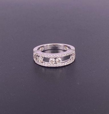 Messika Move Klassieke 18k gouden ringen Wit goud 18k gouden trouwring met diamanten