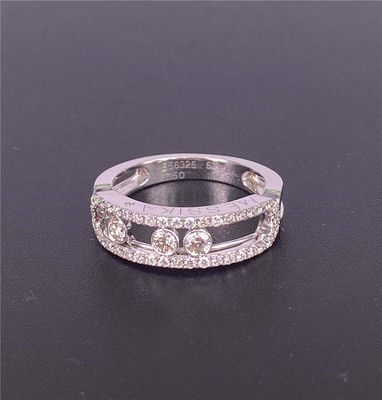 Messika Move Klassieke 18k gouden ringen Wit goud 18k gouden trouwring met diamanten