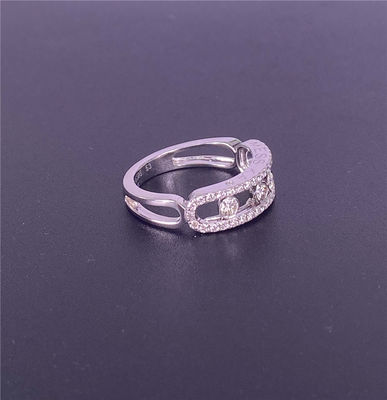Messika Move Klassieke 18k gouden ringen Wit goud 18k gouden trouwring met diamanten