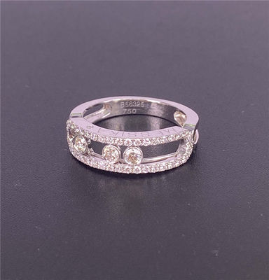 Messika Move Klassieke 18k gouden ringen Wit goud 18k gouden trouwring met diamanten