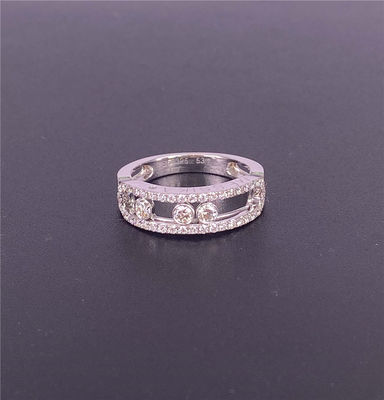 Messika Move Klassieke 18k gouden ringen Wit goud 18k gouden trouwring met diamanten