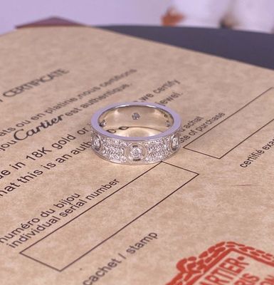 Liefde 18k Pure Gold Verlovingsring 6.5mm 18k Gold Diamond Ring Mensen