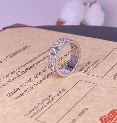 Liefde 18k Pure Gold Verlovingsring 6.5mm 18k Gold Diamond Ring Mensen