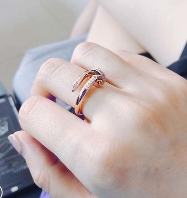 Huwelijk 2,65mm 18k gouden ringen 0,13 karaat gele diamant infinity ring